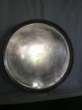Silver Plate 1950s Horse Racing Trophy With Silver Plate Platter