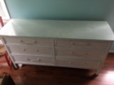 White Longboy Dresser With Glass Top