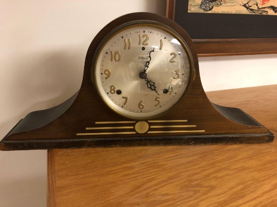 Vintage Mantle Clock And Small Taylor