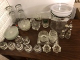 Various Cut Glass Candle Holders Glassware