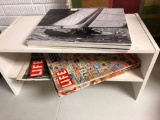 Vintage Magazines And Sailing Prints With Shelf