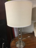 Brushed Nickel Base Modern Pair Of Lamps