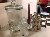 Crystal Santa Candle Holder And Misc.