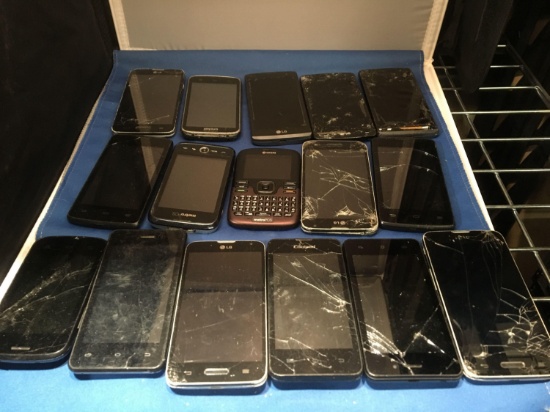 16 Mixed Bulk Purchased Cell Phones