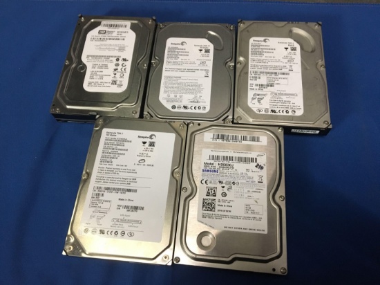 Five Mixed Brand/Size Hard Drives