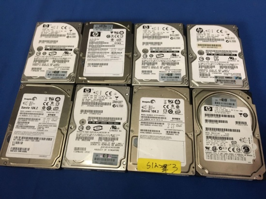 Eight Mixed Brand SAS Drives