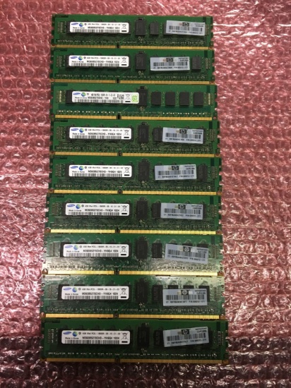 Nine Samsung 4GB 1Rx4 PL3L-10600R RAM