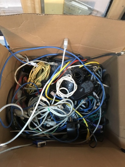 Box Lot Assorted Cables/Cords