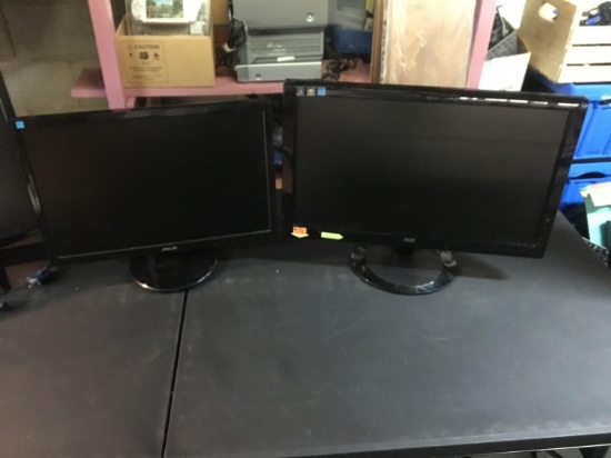 Three Widescreen Computer Monitors