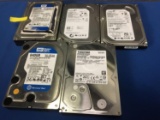 Five Mixed Brand/Capacity Hard Drives