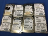 Eight HP SAS Drives