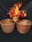 Two Plant Baskets With Fall Decor Basket