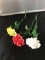 Glass Art Carnations With Plastic Stems