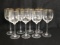 Set Of Eight Vintage Lenox Gold Rim Crystal Wine Glasses