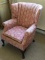 Pink Upholstered Wing Back Accent Chair