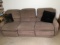 Tan Sofa With Reclining Seats On Both Ends