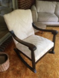 Large White Upholstered Rocking Chair