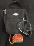 Eddie Bauer Travel Bag With Headphones & Leather Coin Purse