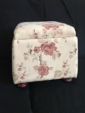 Small Floral Upholstered Foot Stool