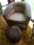 Retro Chair With Leather Foot Stool