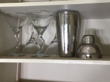 Cocktail Glasses With Stainless Steel Shaker