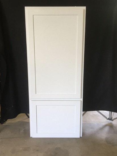 Tall White Cabinet With Spring Loaded Bottom Cabinet