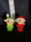 Red & Green Sitting Elves Shaker Set