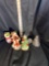 Three Set Santa&Tree With Cardinals/Stockings/Deer&Tree