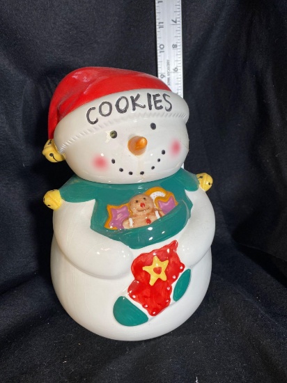 Hallmark Snowman With Stocking Cookie Jar
