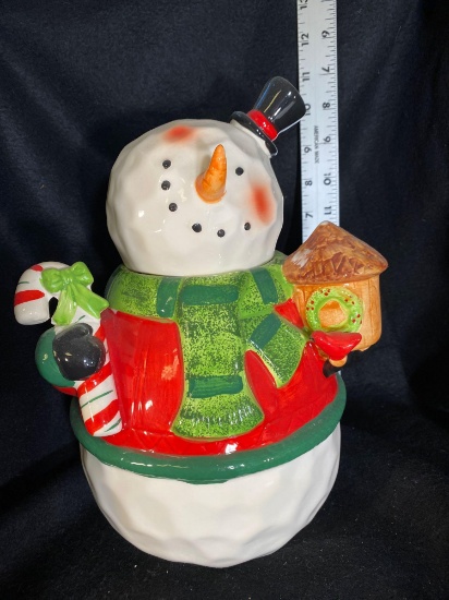 Hallmark Crooked Head Snowman Cookie Jar