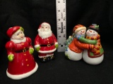 Essential Home Santa & Mrs. Clause Shakers With Susan Winget Snowman Shakers