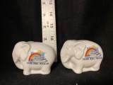 Pair Of Niagara Falls Souvenir Elephant Shakers