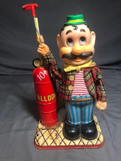 Gino The Balloon Blower 1960s Tin Toy