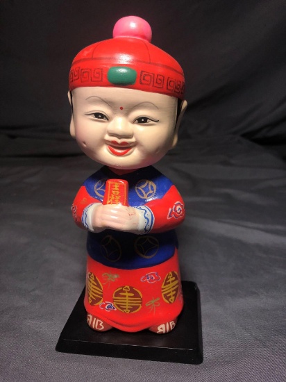 Vintage Oriental Man Bobblehead