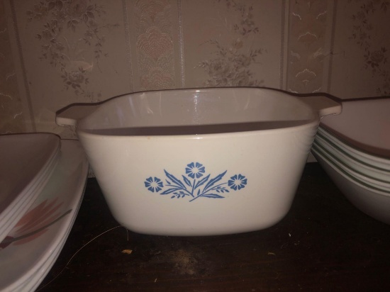 Corning Ware Baking Dish With Misc Dishware