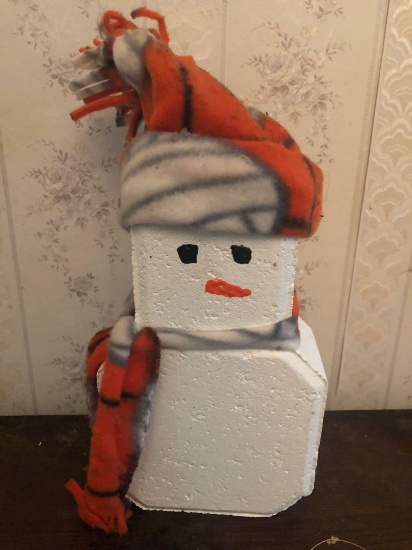 Painted Brick Snowman