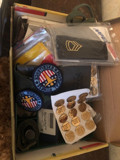 Box Lot Of Various Buttons Patches And Misc