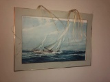 SailBoat Print Floral Painting And Mirrors