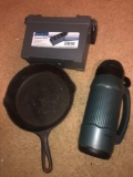 Cast Iron Pan Ammo Box and Thermos