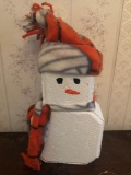 Painted Brick Snowman