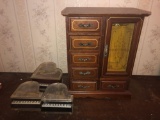 Vintage Jewelry Box with Piano Music Boxes