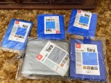 Five Assorted New In Package Tarps