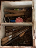 Metal Work Box With Hand Tools