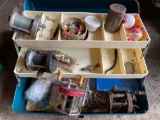 Vintage Tackle Box With Assorted Vintage Bait Caster Reels