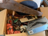 Box Lot Assorted Hand Tools With Misc.