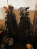 Four Vintage Golf Clubs & Bags