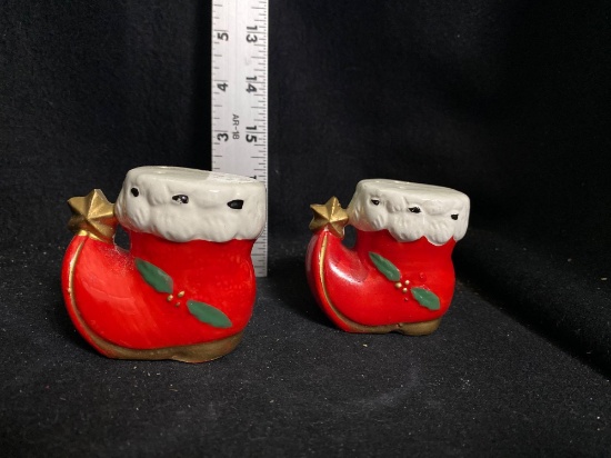 Santas Elf Boot Salt & Pepper Shaker Set