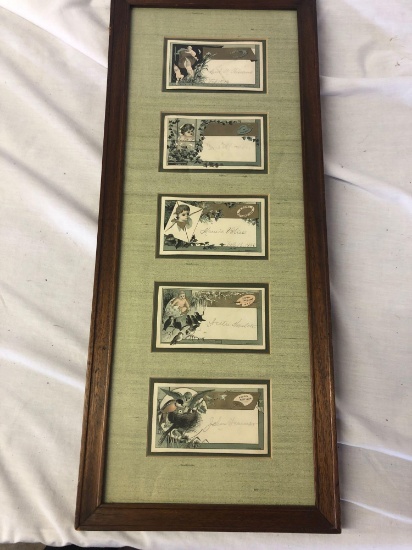 19th Century Greeting Cards Framed