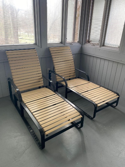 Two Classic Heavy Duty Lounge Lawn Chairs