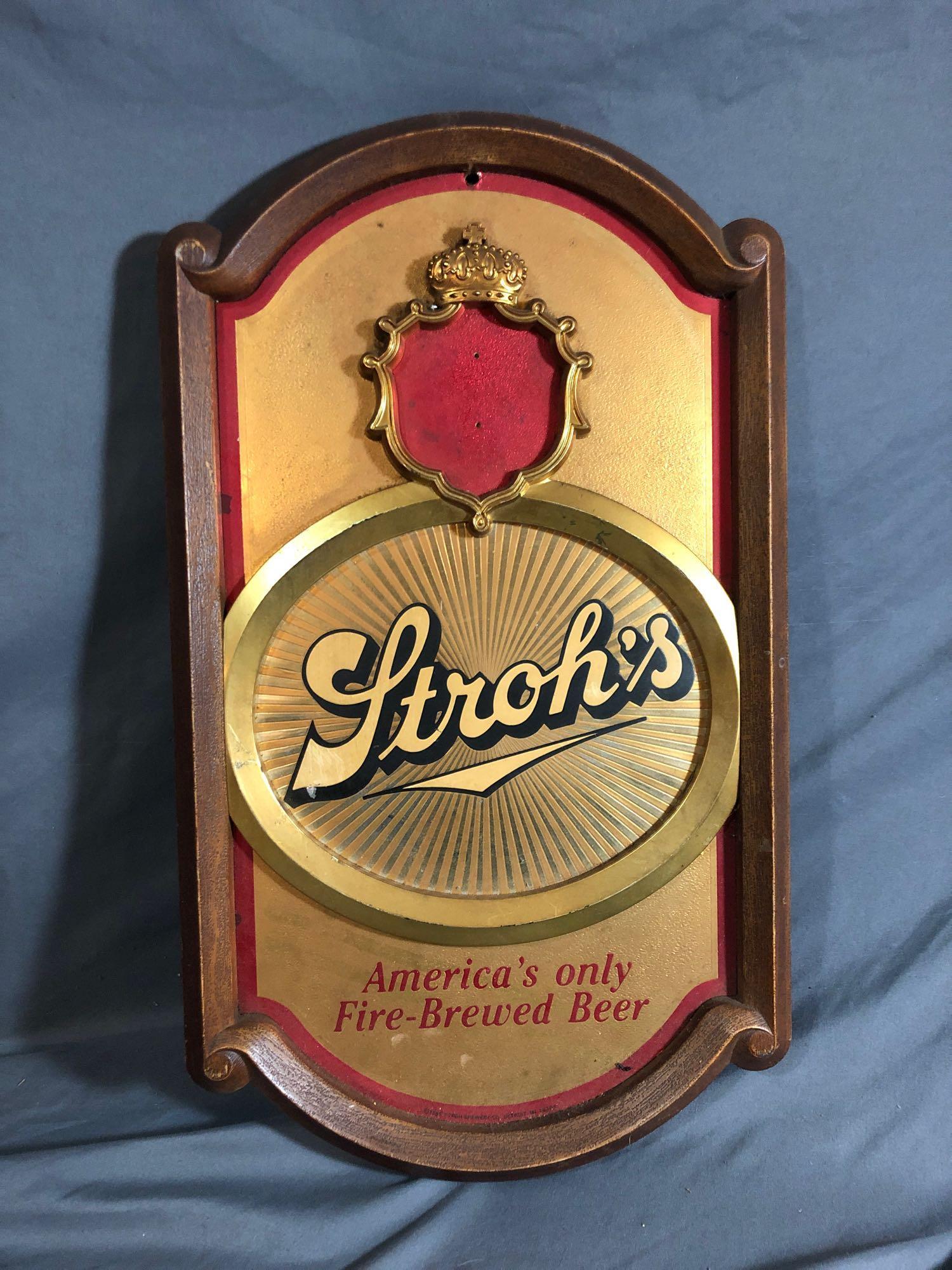 Classic Strohs Beer Sign | Proxibid